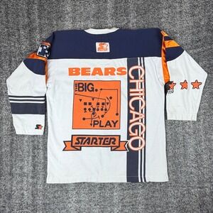 Vtg Chicago Bears Starter Men's XL Shirt The Big Play Satin NFC Patch 80's 90's